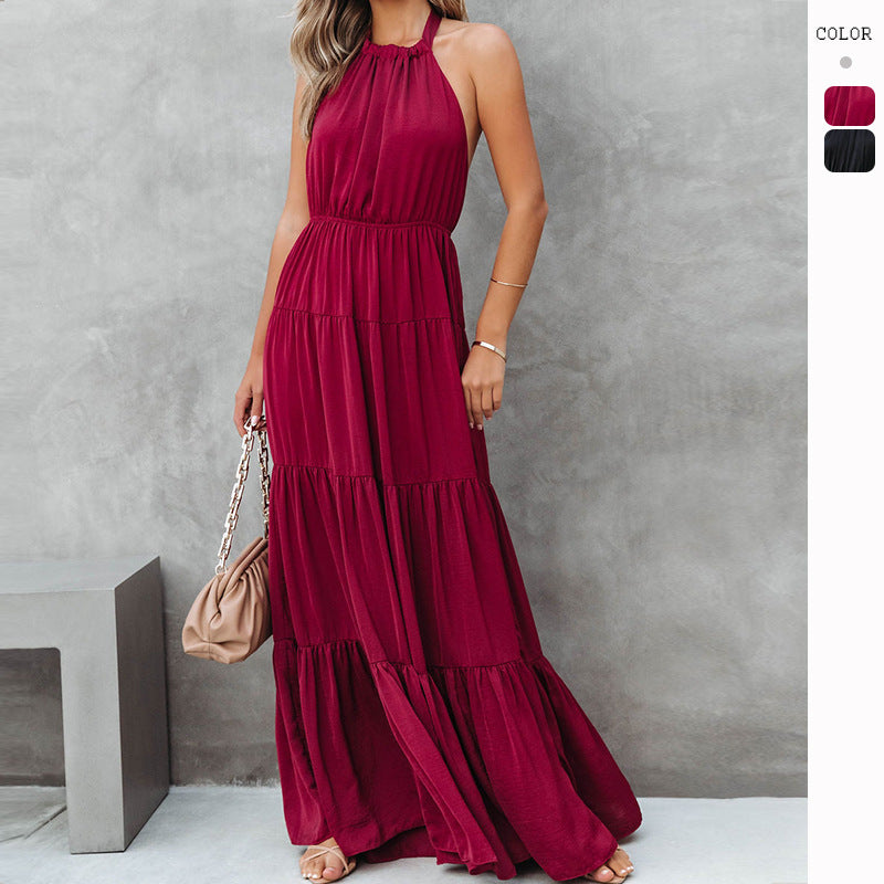Vestido de Verão  com Gola Laçada