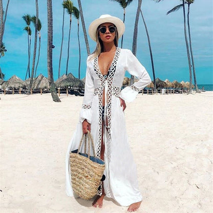 Cover-Up de Praia com Design em Renda