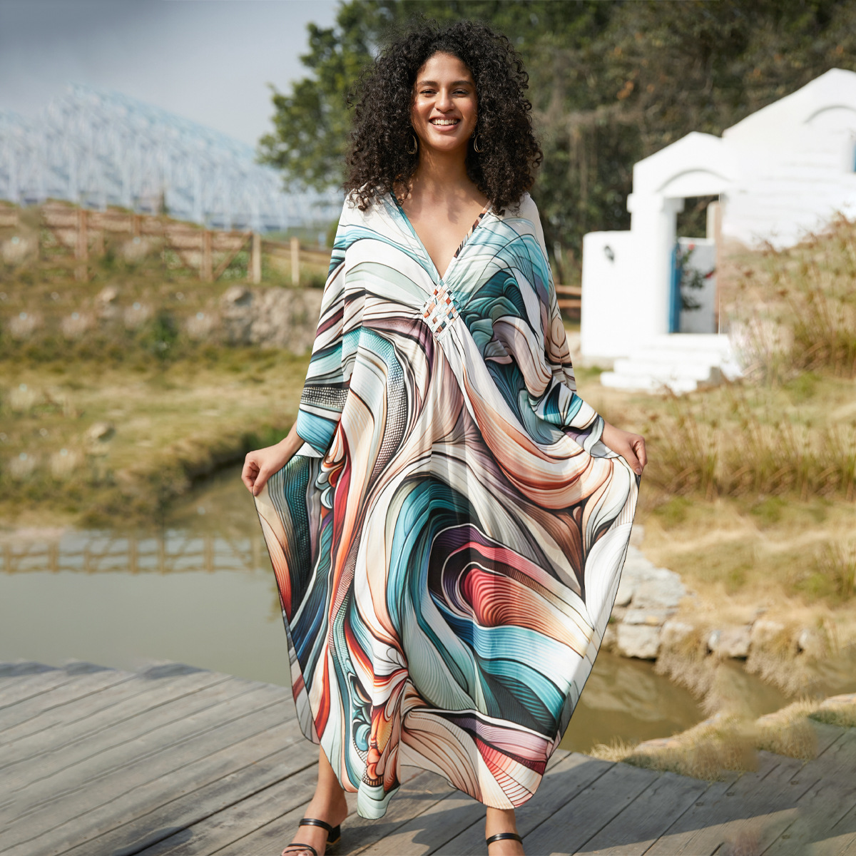 Conjunto de Praia Boho / Túnica
