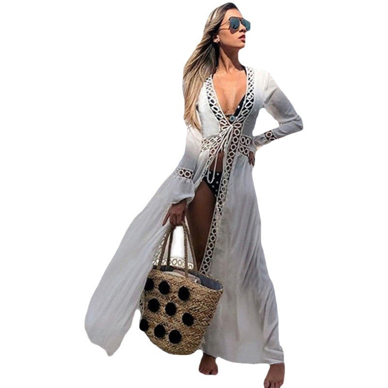 Cover-Up de Praia com Design em Renda