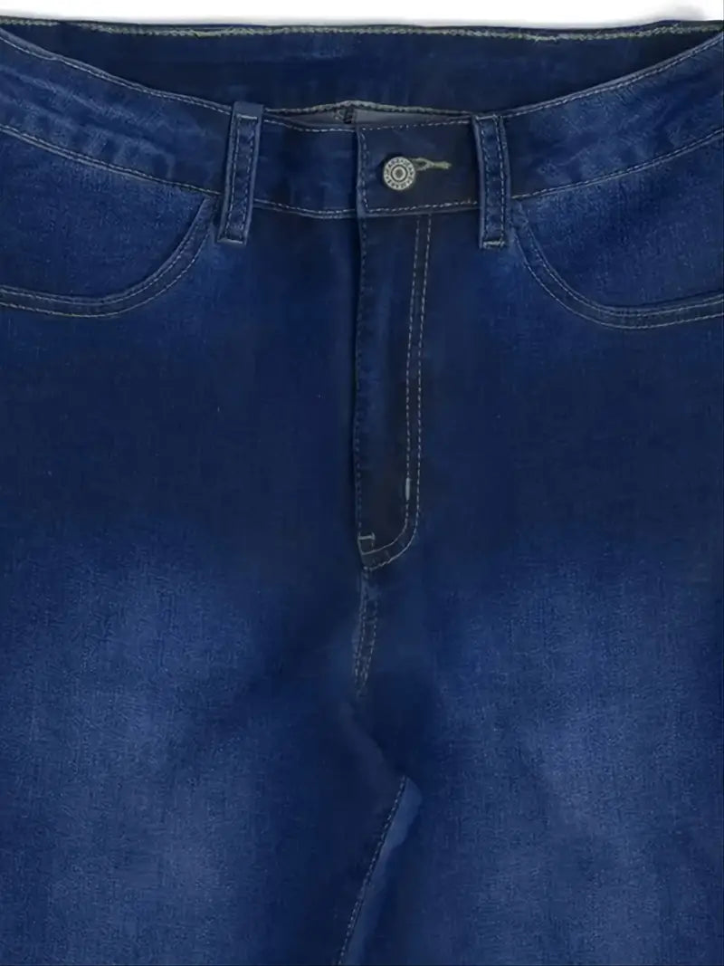 Calças Jeans Skinny Stretch de Cintura Alta em Azul Lavado