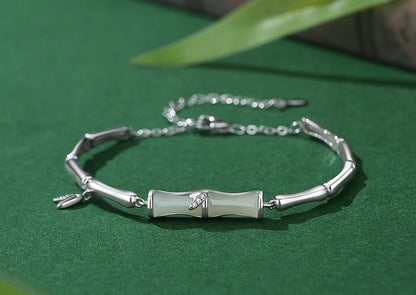 Pulseira Bambu com Acabamento em Prata de Lei