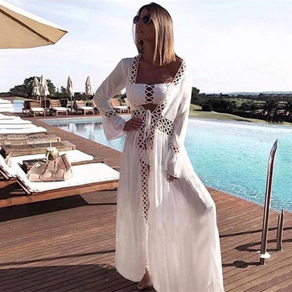 Cover-Up de Praia com Design em Renda