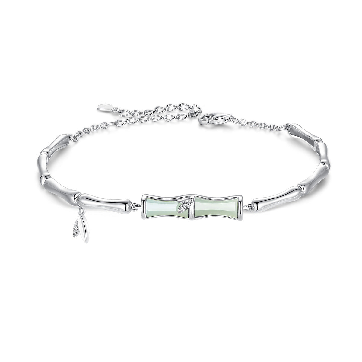 Pulseira Bambu com Acabamento em Prata de Lei