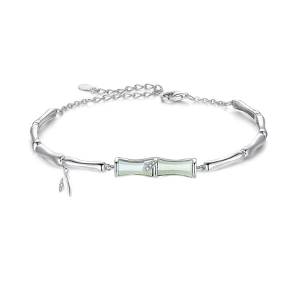 Pulseira Bambu com Acabamento em Prata de Lei
