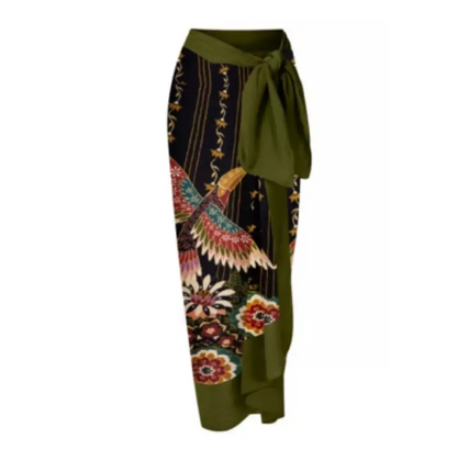 Conjunto Fato de Banho e Saia Estilo Vintage