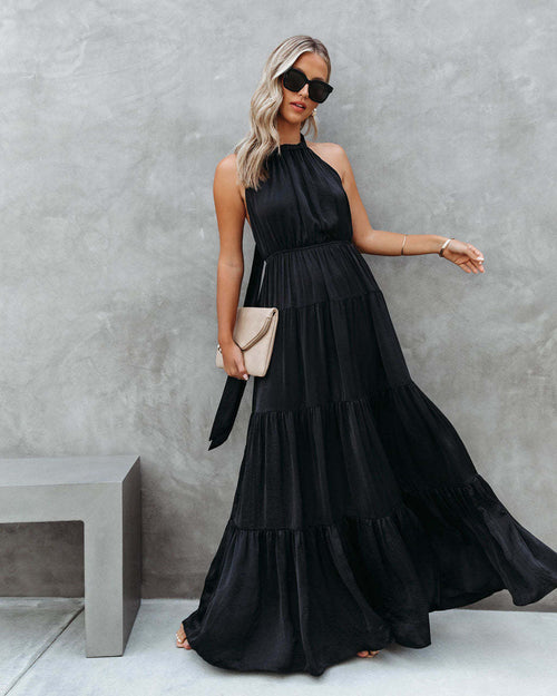 Vestido de Verão  com Gola Laçada