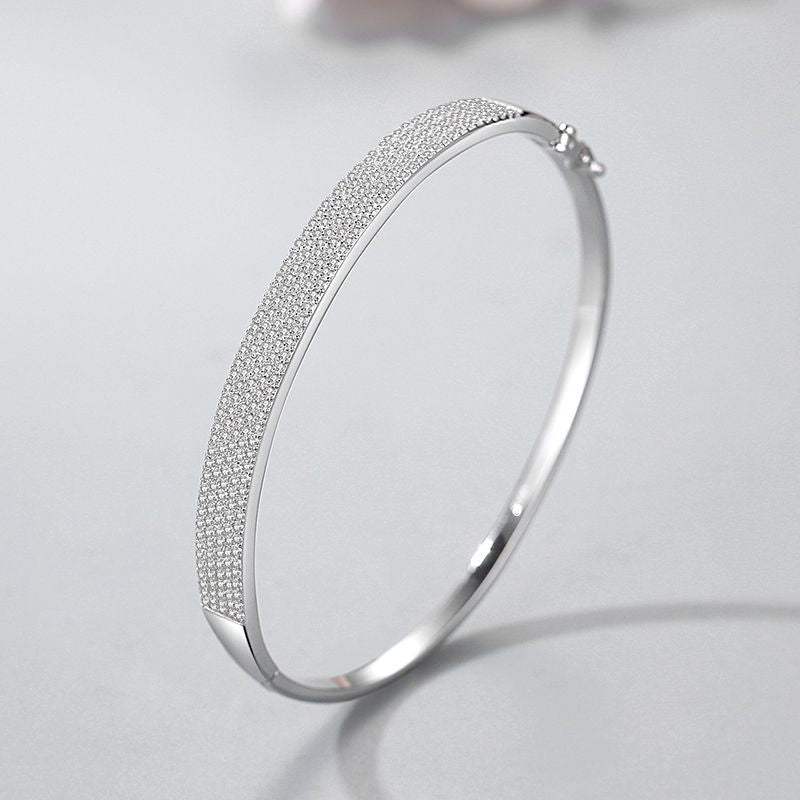 Pulseira de Prata Esterlina com Acentos de Estrela de Diamante